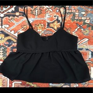 ✨Black Kimchi Blue Crop Top Peplum Tank